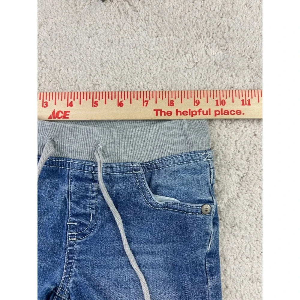 Justice Girls Denim Shorts Size 8S With Gray‎ Waistband & Drawstring